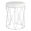 Prisma Chrome Wire Vanity Stool & Padded White Faux Leather Seat