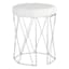 Prisma Chrome Wire Vanity Stool & Padded White Faux Leather Seat