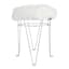 Rion Chrome Wire Vanity Stool & Padded White Faux Fur Seat