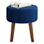 Emmy Stool with Dark Wooden Legs, Dark Blue
