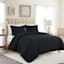 Crosby St. 3-Piece Black Washed Microfiber Quilt Set, Full/Queen