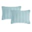 Providence 3-Piece Light Blue Embroidered Washed Microfiber Quilt Set, Full/Queen