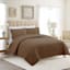 Honeybloom 3-Piece Brown Washed Microfiber Quilt Set, King
