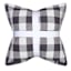 2-Pack Grey Reversible Plaid Pillows, 20"