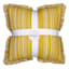 Yellow Striped Throw Pillow with Fringe, 20"