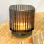 Dark Grey Glass Votive Candle Holder, 3"