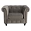 Providence Chesterfield Tufted Accent Chair, Grey Velvet