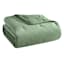 3-Piece Green Tacked Corduroy Comforter Set, Full/Queen