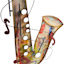 Metal Saxophone Mixed Notes Wall Art, 30x41