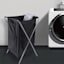 Foldable Nylon Laundry Hamper, Black