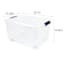 Clear Storage Tote with Navy Handles, 90l