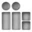 6-Piece Storage Organizing Set, Grey