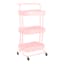 3-Tier Rolling Storage Cart, Pink