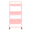 3-Tier Rolling Storage Cart, Pink