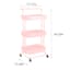 3-Tier Rolling Storage Cart, Pink