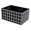 Black Grid Rectangle Fabric Storage Basket, Large