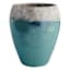 Acadia White & Aqua Ceramic Urn Outdoor Planter, Extra Large