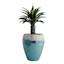Acadia White & Aqua Ceramic Urn Outdoor Planter, Extra Large