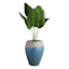 Acadia Petrol Blue Urn Ceramic Outdoor Planter, Medium