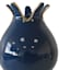 Providence Blue Pomegranate Ceramic Vase with Gold Rim, 8"