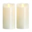 2-Pack White Realistic LED Pillar Candles, 3x6