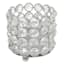 Silver Round Crystal Votive Candle Holder, 3"