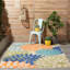 (E520) Multicolor Aloha Floral Outdoor Area Rug, 5x8