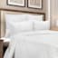 Providence 3-Piece White Cotton Percale Quilt Set, Full/Queen