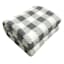 Grey Buffalo Plaid Sherpa Throw Blanket, 50x60