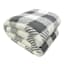Grey Buffalo Plaid Sherpa Bed Blanket, Twin/Twin XL