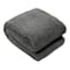Dark Grey Sherpa Bed Blanket, King