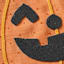 Semi-Beaded Jack-o'-Lantern Pumpkin Placemat, 15x14