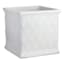 Providence White Lattice Ceramic Square Outdoor Planter, Large