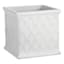 Providence White Lattice Ceramic Square Outdoor Planter, Medium