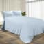 Providence 3-Piece Blue Washed Cotton Percale Comforter Set, King