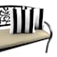 Providence Black Awning Stripe Square Outdoor Throw Pillow, 16"
