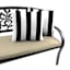 Providence Black Awning Stripe Oversized Square Outdoor Throw Pillow, 20"