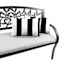 Black Awning Stripe Lumbar Outdoor Throw Pillow, 14x20