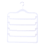 4-Tier Velvet Pant Hanger, Pearl White