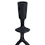Black Patterned Stem Metal Taper Candle Holder, 10"