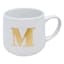 White & Gold Monogram Mug, M