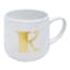 White & Gold Monogram Mug, K