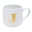 White & Gold Monogram Mug, J