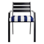 Providence Navy Blue Awning Stripe Outdoor Square Seat Cushion