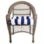 Providence Navy Blue Awning Stripe Outdoor Wicker Seat Cushion
