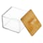 Bamboo Lid Square Clear Cosmetic Organizer