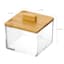Bamboo Lid Square Clear Cosmetic Organizer