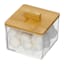 Bamboo Lid Square Clear Cosmetic Organizer