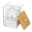 2-Tier Square Clear Cosmetic Organizer with Bamboo Lid