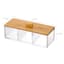 3-Section Clear Cosmetic Organizer with Bamboo Lid